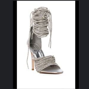 Akira Miffy silver stiletto heels